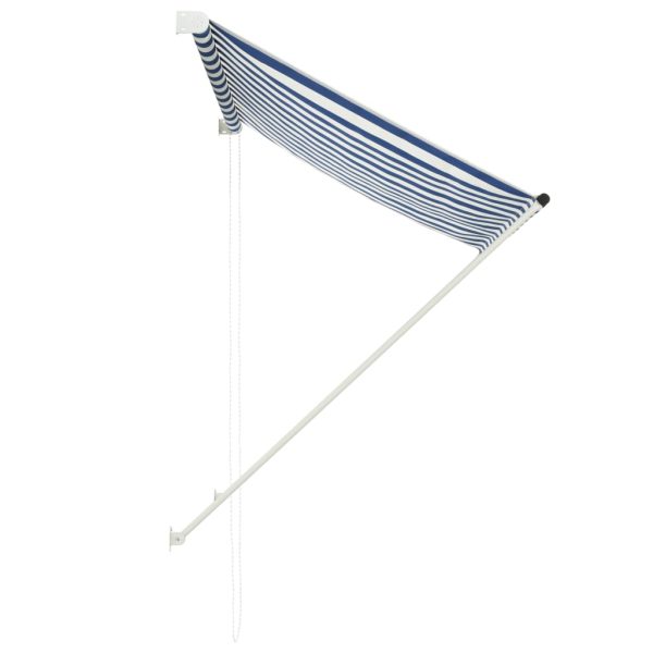Toldo retrátil 150x150 cm azul e branco - Image 3