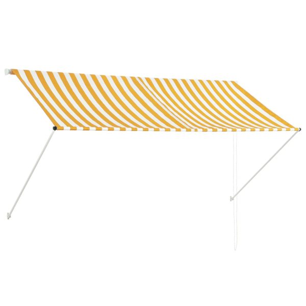 Toldo retrátil 250x150 cm amarelo e branco - Image 2