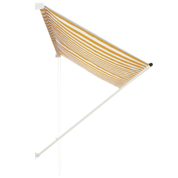Toldo retrátil 250x150 cm amarelo e branco - Image 3