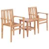 3 pcs conjunto de bistrô teca maciça