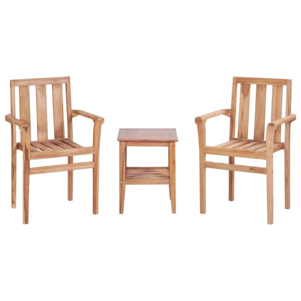 3 pcs conjunto de bistrô teca maciça - Image 2