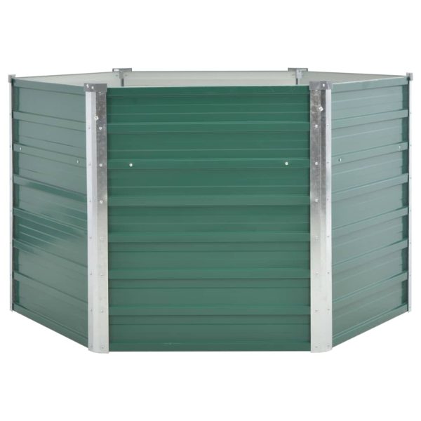 Canteiro elevado jardim aço galvanizado 129x129x77 cm verde - Image 2