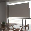 Toldo lateral retrátil para pátio 140x300 cm cinzento