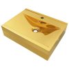 Lavatório com extravasamento 60x46x16 cm cerâmica dourado - Image 2