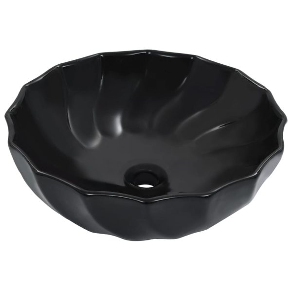 Lavatório 46x17 cm cerâmica preto