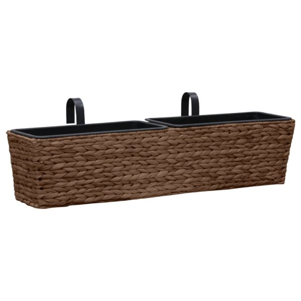 Floreiras de pendurar 2 pcs jacinto de água castanho - Image 2
