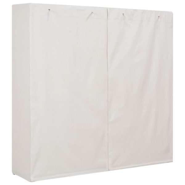 Roupeiro 173x40x170 cm tecido branco - Image 3