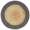 Individuais mesa 4 pcs juta e algodão 38 cm natural/antracite - Image 2