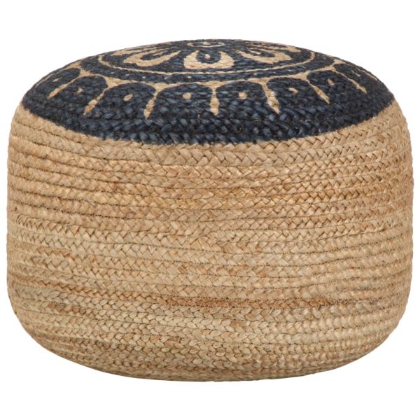 Pufe artesanal 45x30 cm juta azul