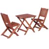 Conjunto bistrô infantil 3 pcs madeira de eucalipto maciça