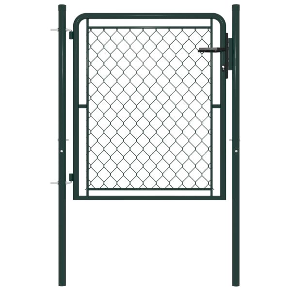 Portão de jardim 100x75 cm aço verde