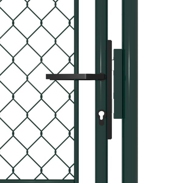 Portão de jardim 100x150 cm aço verde - Image 3