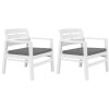 Conjunto lounge para jardim 3 pcs plástico branco - Image 2