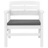 Conjunto lounge para jardim 3 pcs plástico branco - Image 3