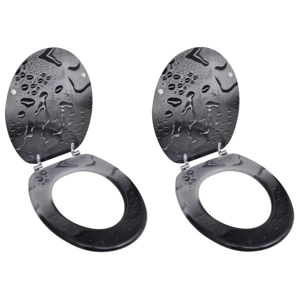 Assentos de sanita com tampas 2 pcs MDF água
