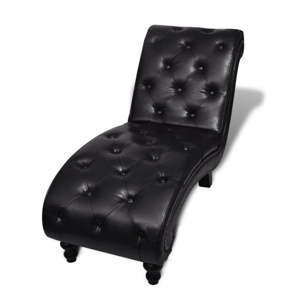 Chaise longue couro artificial castanho - Image 2