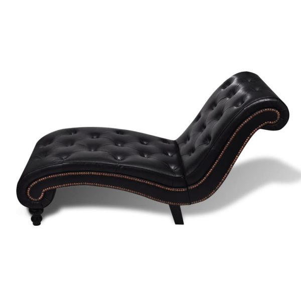 Chaise longue couro artificial castanho - Image 3