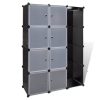 Armário plástico modular 9 gavetas 37x115x150 cm preto e branco - Image 2