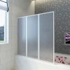 Painel de vidro dobravel para banheira 3 peças 141 x 132 cm