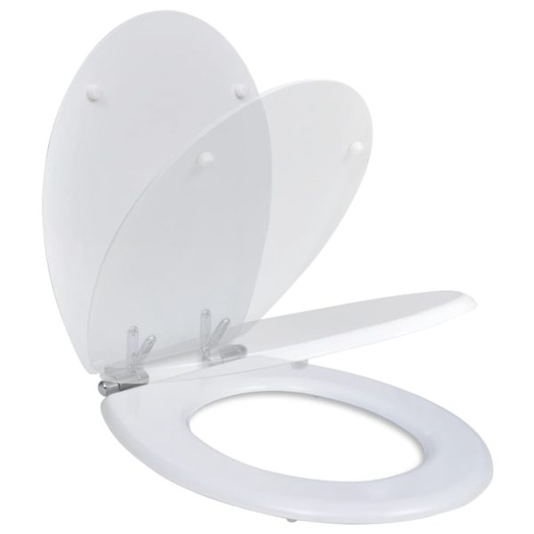 Assento de sanita com tampa de fecho suave MDF branco - Image 2