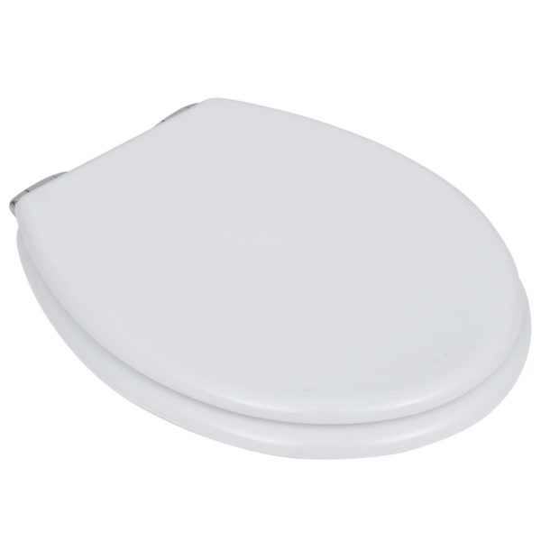 Assento de sanita com tampa de fecho suave MDF branco - Image 3
