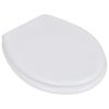 Assento de sanita com tampa design simples MDF branco - Image 2