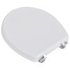 Assento de sanita com tampa design simples MDF branco - Image 3