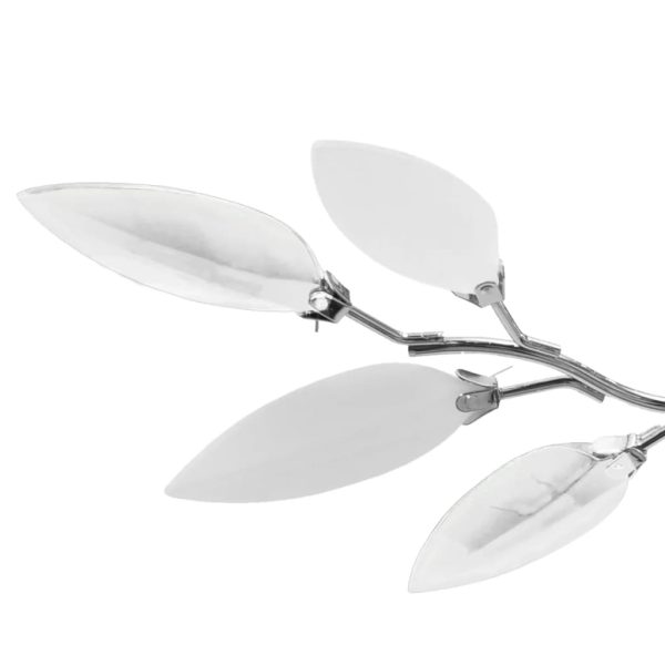 Lâmpada teto com folhas de acrílico e cristal branco & transparente - Image 3