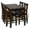 Conjunto Mesa com 4 Cadeiras / Madeira - Marrom - Image 2