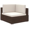 12 pcs conjunto lounge jardim c/ almofadões vime PE castanho - Image 3