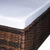 6 pcs conjunto lounge jardim c/ almofadões vime PE castanho - Image 3