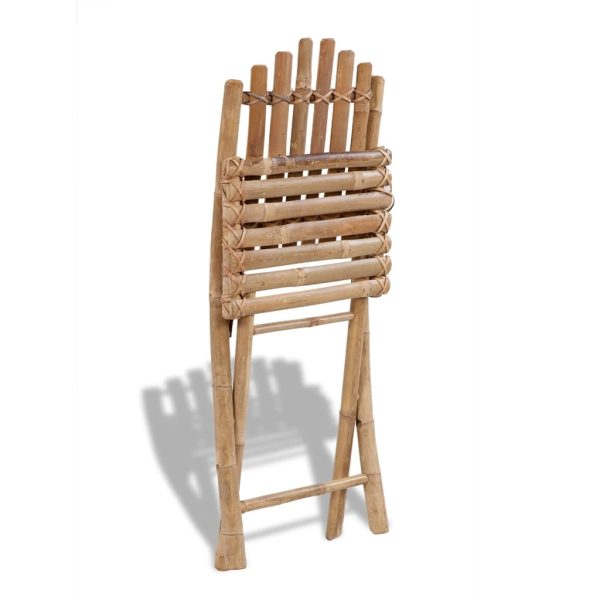 5 pcs conjunto de jantar dobrável p/ exterior bambu - Image 2