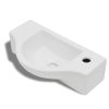 Lavatório cerâmica redondo com furo para torneira, branco - Image 2