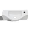 Lavatório cerâmica redondo com furo para torneira, branco - Image 3