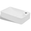 Pia de cerâmica para banheiro + furo torneira, branco - Image 2