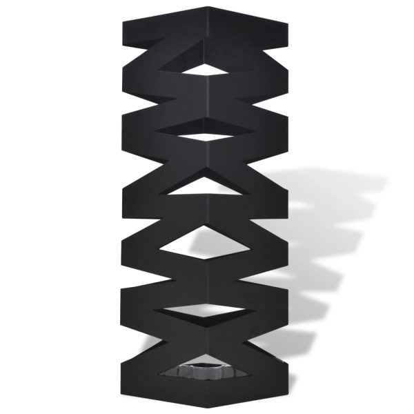 Suporte guarda-chuvas/de armazenamento quadrado preto aço 48,5 cm - Image 2