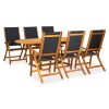 7 pcs conjunto de jantar de exterior madeira acácia maciça
