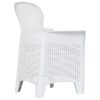 Conj. jantar p/ exterior 5 pcs plástico branco aspeto de vime - Image 3