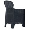 Conjunto bistrô 3 pcs plástico antracite com aspeto de vime - Image 3