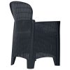 Conj. jantar p/ exterior 9 pcs plástico antracite aspeto vime - Image 3