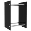 Suporte para lenha 40x35x60 cm vidro preto - Image 2