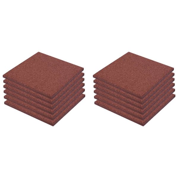 Ladrilhos proteção quedas 12 pcs borracha 50x50x3cm vermelho - Image 2