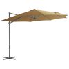 Guarda-sol de exterior com base portátil cinzento-acastanhado - Image 2