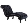 Chaise longue em veludo preto - Image 2