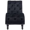 Chaise longue em veludo preto - Image 3