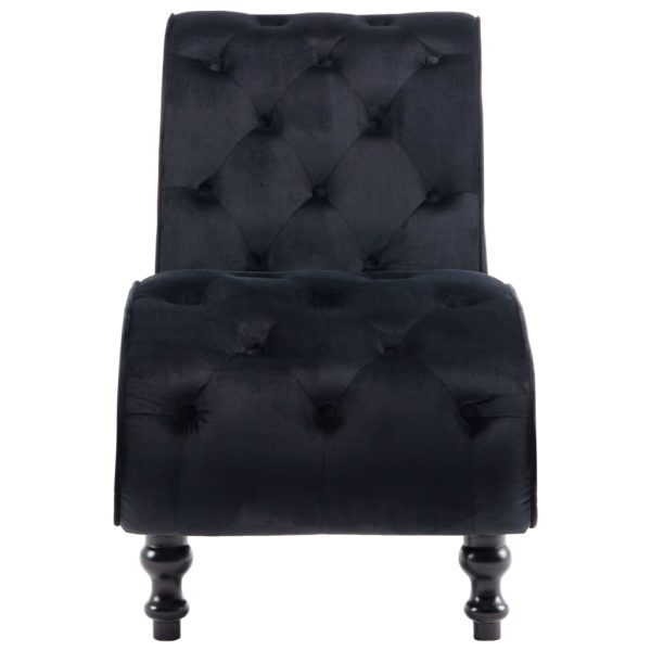 Chaise longue em veludo preto - Image 3