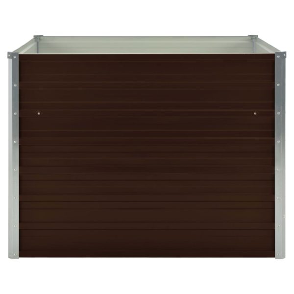 Canteiro jardim elevado 100x100x77cm aço galvanizado castanho - Image 3