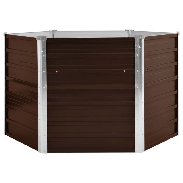 Canteiro elevado jardim aço galvanizado 129x129x77 cm castanho - Image 2
