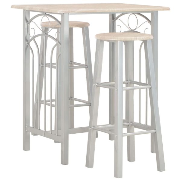3 pcs conjunto de bar em madeira e aço