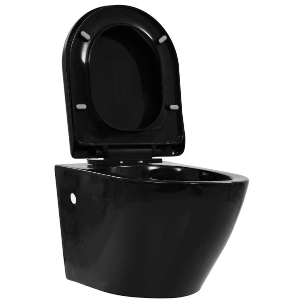 Sanita de pendurar na parede sem rebordo cerâmica preto - Image 2